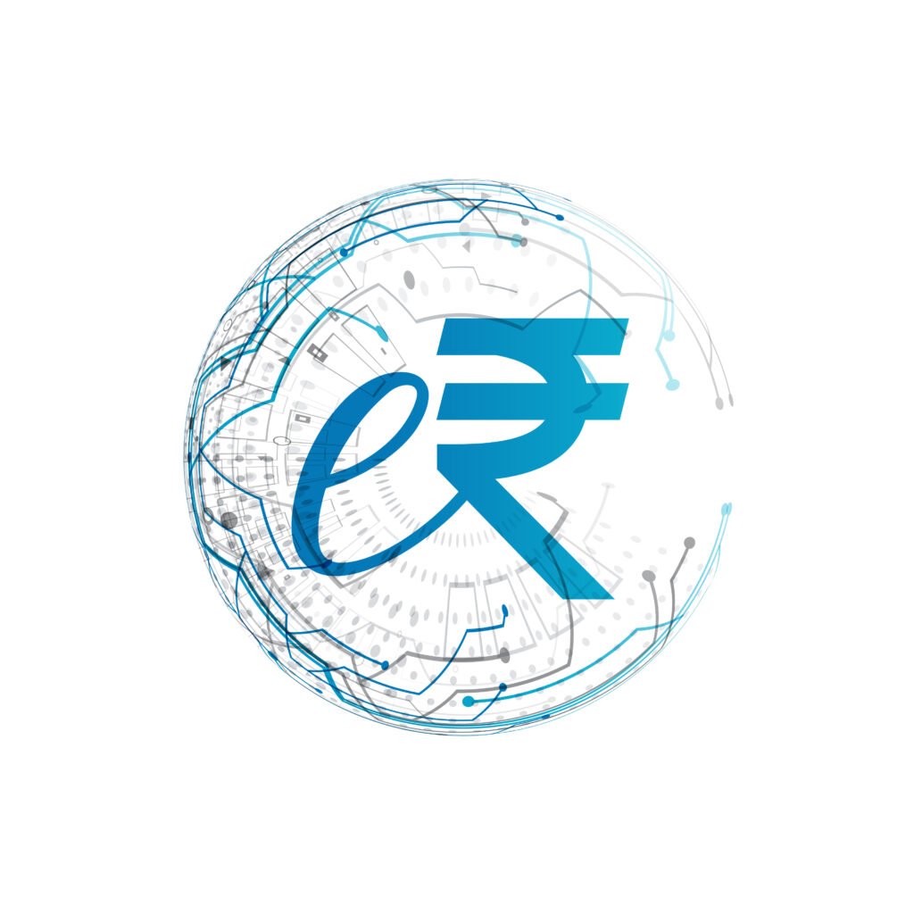 digital einr e rupi currency technological background for secure